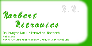 norbert mitrovics business card